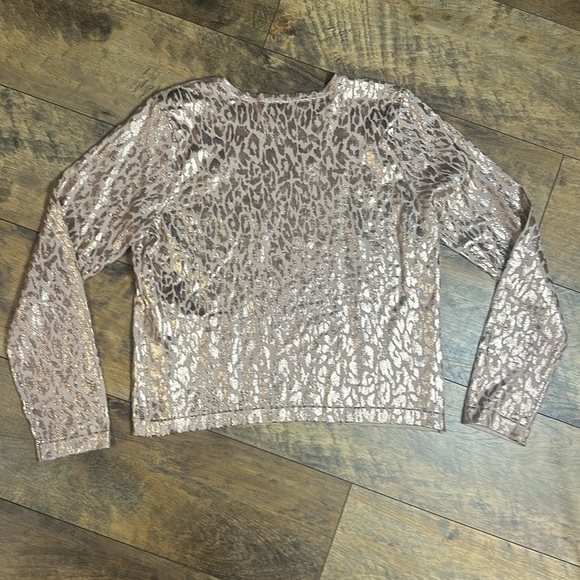 JENNIFER LOPEZ Rose Gold Foil Sweater, Size L, EUC - Picture 5 of 6